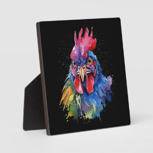 Country Rooster Chicken Watercolor Stil Fotoplatte