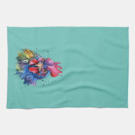 Country Rooster Chicken Watercolor Stil Geschirrtuch
