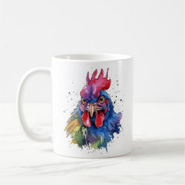 Country Rooster Chicken Watercolor Stil Kaffeetasse