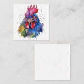 Country Rooster Chicken Watercolor Stil Mitteilungskarte (Vorne/Hinten)
