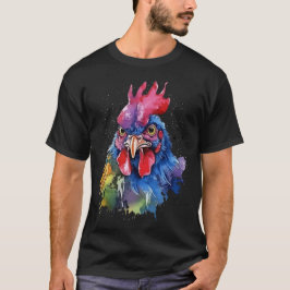 Country Rooster Chicken Watercolor Stil T-Shirt