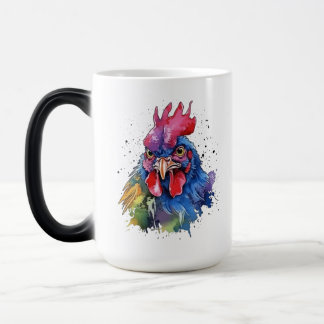 Country Rooster Chicken Watercolor Stil Verwandlungstasse