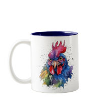 Country Rooster Chicken Watercolor Stil