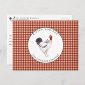 Country Rooster Farmhouse Geschenkgutschein Postkarte (Vorne/Hinten)