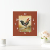Country Rooster Küche Quadratische Wanduhr (Zuhause)