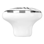 Country Rooster Schwarz-weißer Karo Drehknopf Keramikknauf (Seitenansicht)