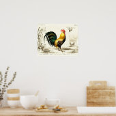 Country Rooster Vintage Zuhause-Wanddekoration Poster (Küche)