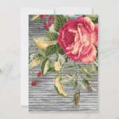 Country Rose Wood Girls Kinderdusche Einladung (Rückseite)