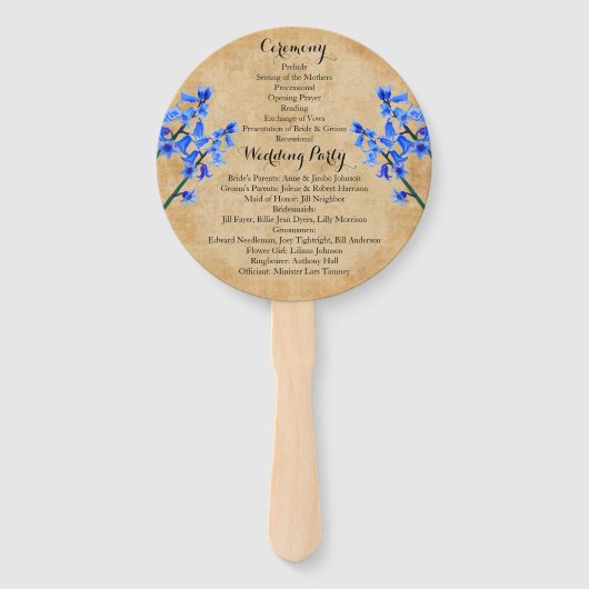 Country Rustic Antlers Wedding Zeremony Programm Fächer (Rückseite)