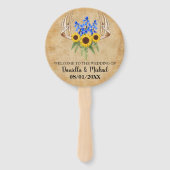 Country Rustic Antlers Wedding Zeremony Programm Fächer (Vorderseite)