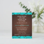 Country Rustic Aquamarin Blue and Brown Wedding Einladung (Stehend Vorderseite)
