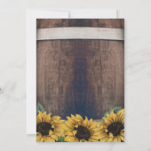 Country Rustic Barrel Vintag Sonnenblumenhochzeit Einladung (Rückseite)