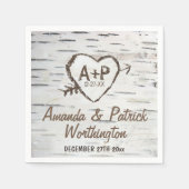 Country Rustic Birch Tree Bark Wedding Napkins Serviette (Vorderseite)