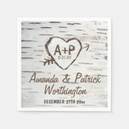 Country Rustic Birch Tree Bark Wedding Napkins Serviette