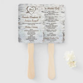 Country Rustic Birch Tree Barke Hochzeitsprogramme Fächer (Vorne und Hinten)