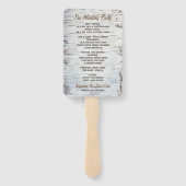 Country Rustic Birch Tree Barke Hochzeitsprogramme Fächer (Rückseite)