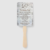 Country Rustic Birch Tree Barke Hochzeitsprogramme Fächer (Rückseite)