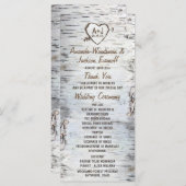 Country Rustic Birch Tree Barke Hochzeitsprogramme Programm (Vorne/Hinten)