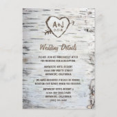 Country Rustic Birch Tree Barkehe Hochzeit Begleitkarte (Vorderseite)