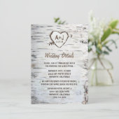 Country Rustic Birch Tree Barkehe Hochzeit Begleitkarte (Stehend Vorderseite)