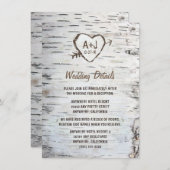 Country Rustic Birch Tree Barkehe Hochzeit Begleitkarte (Vorne/Hinten)