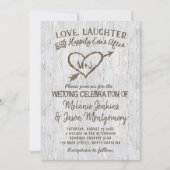 Country Rustic Birch Tree Herzenslust Einladung (Vorderseite)