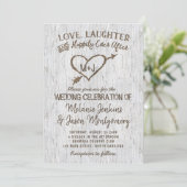 Country Rustic Birch Tree Herzenslust Einladung (Stehend Vorderseite)