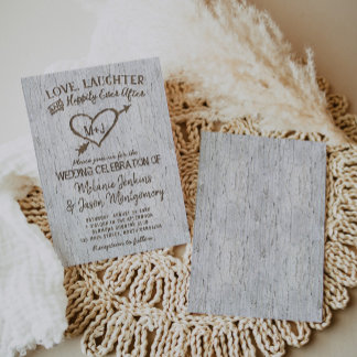 Country Rustic Birch Tree Herzenslust Einladung