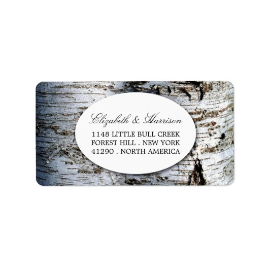 Country Rustic Birch Tree Hochzeit Adressaufkleber (Vorne)