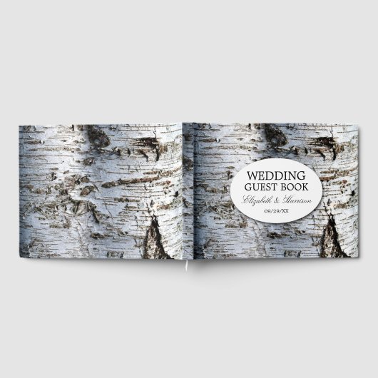 Country Rustic Birch Tree Hochzeit Gästebuch (Voll)