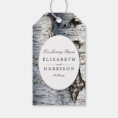 Country Rustic Birch Tree Hochzeit Geschenkanhänger (Vorderseite)