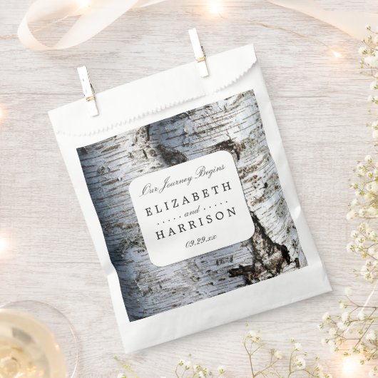 Country Rustic Birch Tree Hochzeit Geschenktütchen (Ausgeschnitten)