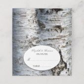 Country Rustic Birch Tree Hochzeit Platzkarte (Außenseite Aufgefaltet)