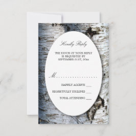 Country Rustic Birch Tree Hochzeit RSVP Karte
