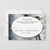 Country Rustic Birch Tree Hochzeit RSVP Karte (Vorderseite)