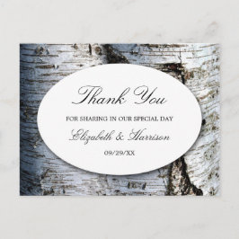 Country Rustic Birch Tree Hochzeit Vielen Dank Postkarte