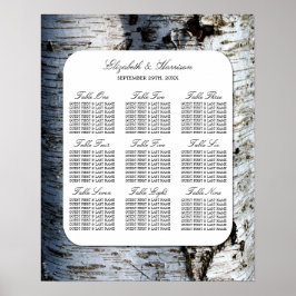 Country Rustic Birch Tree Hochzeitstabelle Poster