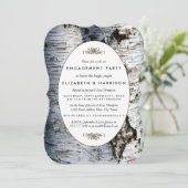 Country Rustic Birch Tree Verlobung Dusche Einladung (Stehend Vorderseite)