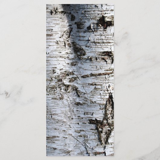 Country Rustic Birch Tree Wedding Menü Menükarte (Rückseite)