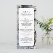 Country Rustic Birch Tree Wedding Menü Menükarte (Stehend Vorderseite)