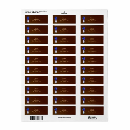 Country Rustic Blue Mason Jar Address Labels (Vorne)