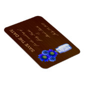 Country Rustic Blue Mason Jar speichern Datum Magn Magnet (Rechte Seite)