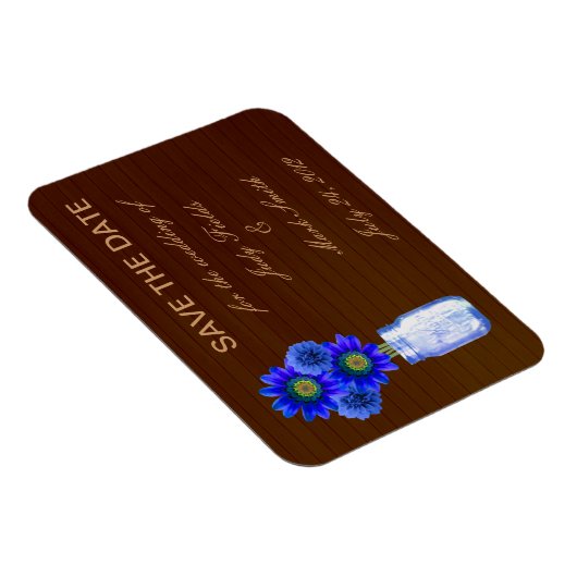 Country Rustic Blue Mason Jar speichern Datum Magn Magnet (Rechte Seite)