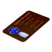 Country Rustic Blue Mason Jar speichern Datum Magn Magnet (Linke Seite)