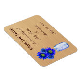 Country Rustic Blue Mason Jar speichern Datum Magn Magnet (Rechte Seite)