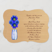 Country Rustic Blue Mason Jar Wedding Einladung (Vorne/Hinten)
