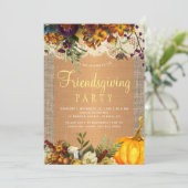 Country rustic blumengeschmückte Freundschaft Part Einladung (Stehend Vorderseite)