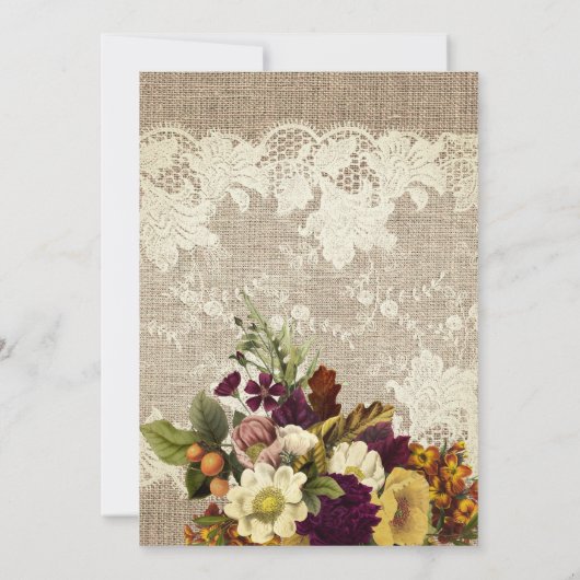 Country rustic blumengeschmückte Freundschaft Part Einladung (Rückseite)