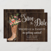 Country Rustic Boot Western Save the Date Card Einladung (Vorne/Hinten)