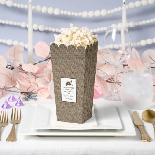 Country Rustic Burlap Monogram Tree Wedding Geschenkschachtel (Hochzeit)